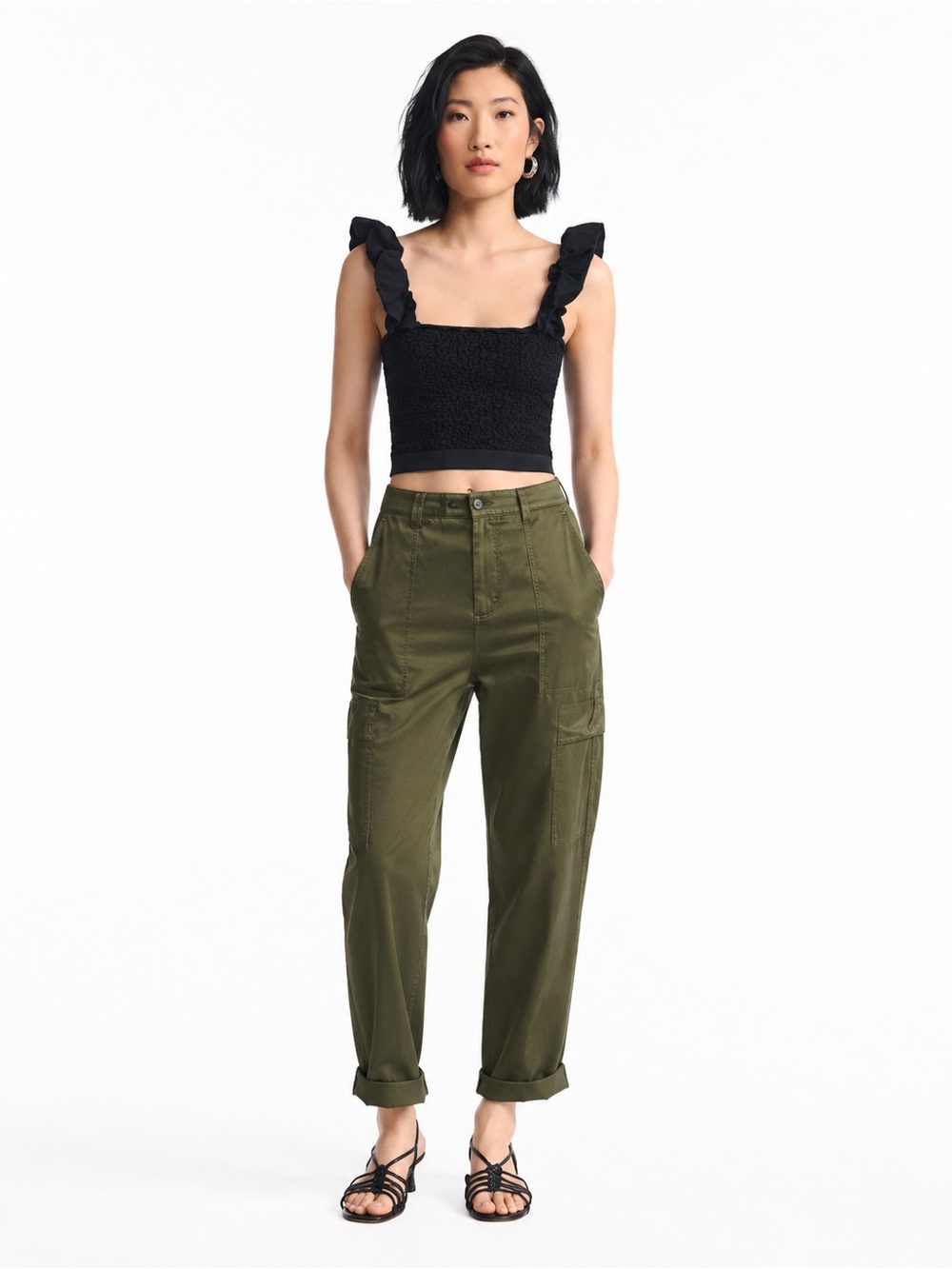 ANTHROPOLOGIE Ruched Crop Top Tank